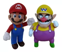 Kit 2 Bonecos Grandes Super Mario E Wario 23cm Coleção