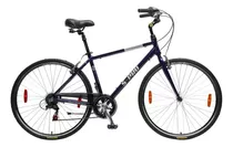 Bicicleta Urbana Masculina S-pro Strada R28 7v Cambios Shimano Tourney Tz50 Color Gris Con Pie De Apoyo