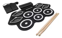 Bateria Eletronica Roll Up 9 Pads Cor Preto