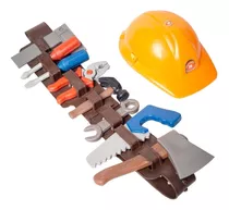 Cinturon Herramientas Constructor Con Casco Para Niños 9en1
