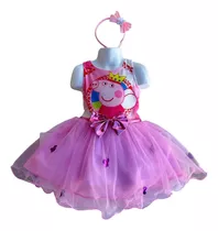 Vestido Disfraz Niña Princesas Inspirado Peppa Pig  Fiesta