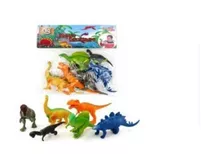 Kit Dinossauros Brinquedo Miniatura De Borracha C/ 8 Peças