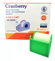 Tela Adhesiva Papel Microporosa Cranberry 5cm X 9m 6 Rollos