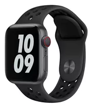 Malla Silicona Deportiva Loop Para Reloj Apple Watch 38/40mm Color Negro Con Negro