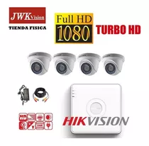 Kit 4 Camaras Vigilancia Domo Hikvision Turbo Hd 1080p Jwk