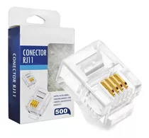 500pcs Plug Conector Rj11 6x4 Crimpar 4 Vias Telefonia Pct