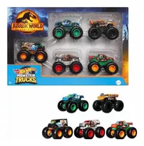 Hot Wheels Monster Trucks 5 Pack Jurassic Word Color Rojo