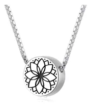 Jxjl Collar De Urna De Plata De Ley Con Flor De La Vida, Amu