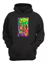 Casaco Moletom Hippie Tie-dye Psicodelico Paz E Amor