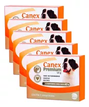 5cx Canex Premium 3,6g Vermifugo Cães Até 40kg 2 Comprimidos