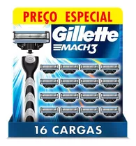 Gillette Mach3 Carga Para Aparelho 16 Uds