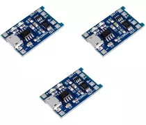 Modulo De Carga Micro Usb 5v Tp4056 Bateria 18650 - Pack X3 