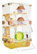 Jaula Casa Hamster Bebedero Rueda Comedero 27x20.5x47cm