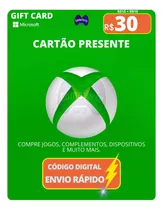 Gift Card Xbox Cartão Presente Microsoft Live R$ 30 Reais