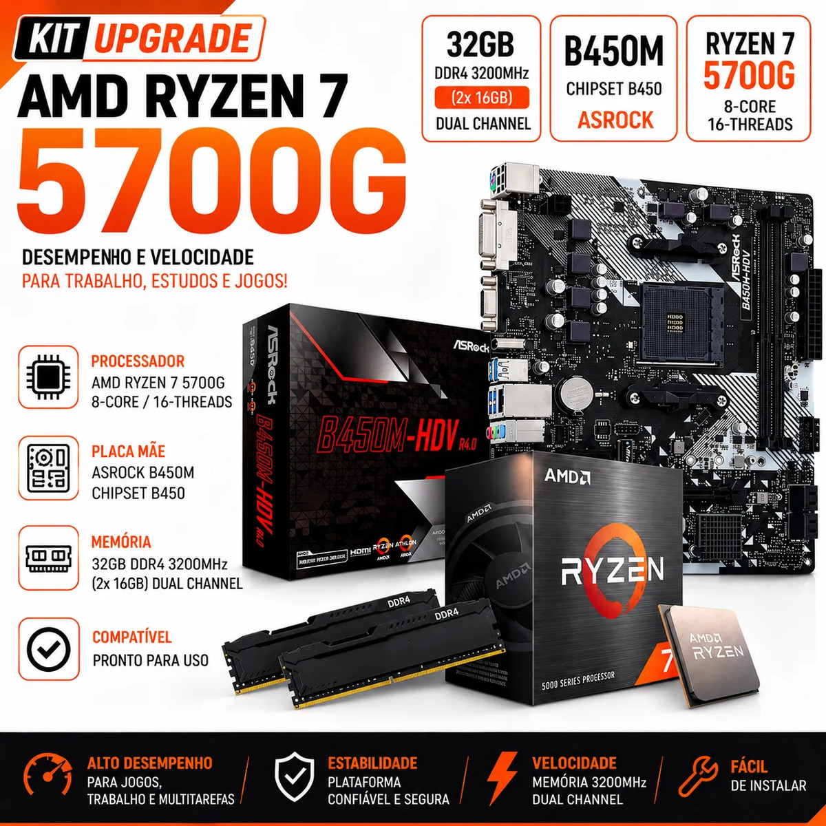 Kit Ryzen 7 2700x | Mercado Livre