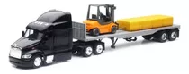 New Ray 1:43 Peterbilt 387 Plataforma Montacargas Pacas 1:43 Color Negro