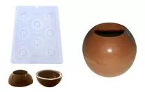 Forma Silicone Para Chocolate Sabonete Esfera Furo Ref 9436