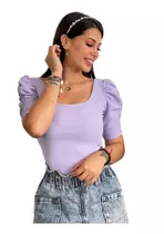 Top Polo Blusa Camila Manga Abullonada Arma Tu Look