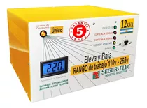 Elevador De Tensión Segur-elec Automático 12kva 12r110 12000va Entrada De 110v/265v Y Salida De 220v Con Entrada De 110-265v Ca Amarillo