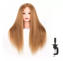 Cabeza Maniquí De Práctica Peluquería Con 60% Cabello Real