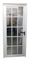 Puertas Aluminio Blanco De 80x200 Vidrio Repartido De 4mm