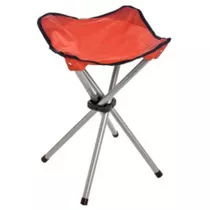 Banco Plegable Para Camping 4 Patas Rojo