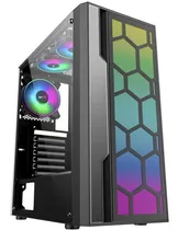 Gabinete Gamer K Mex Cg-02tt Rgb Multiverso Aura Sem Fans Cor Preto