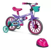 Bicicleta Bike Infantil Aro 12 Nathor Cecizinha Com Capacete