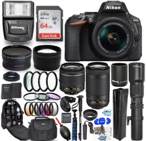 Camara Nikon D5600+ 18-55mm+ 70.300mm Vr+ 500mm+ Prem Bundle