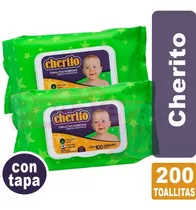 Pack Cherito Toallas Húmedas Con Tapa X 200