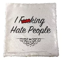 ~? Mocofo Glitter I Fking Hate People Funny Christmas Pillow