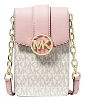 Bolsa Celular Michael Kors Carmen Small Vainilla Rosa Xbody