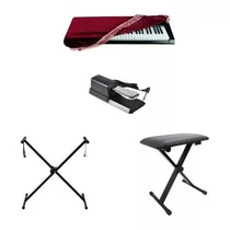 Soporte Teclado + Pedal Sustaim + Banqueta + Funda Cobertor