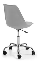 Silla Eames Para Oficina Con Ruedas Altura Ajustable Premium Color Gris Claro Material Del Tapizado Cuero Sintético