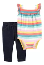 Carters Set 2 Piezas Body Volado Pantalon Rayas 1k525310