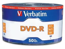 Dvd-r Verbatim 4.7gb 16x 120min 50 Discos