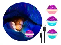 Lampara Velador Proyector Luz Rgb Luna Estrellas Usb Color De La Estructura Violeta