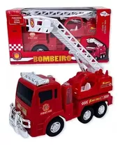 Caminhão Bombeiro Resgate Truck Com Luz/som Bate E Volta