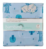 Set  Sabanas De Cuna Bambino  Animales Celeste