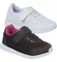 Kit 2 Pares Tenis Infantil Feminino Moda Casual Escolar Sapatenis Promoção Estilo Menina Atacado Para Criança 