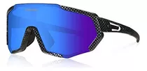 Lentes Deportivos Polarizados De Ciclismo Color Negro Azul