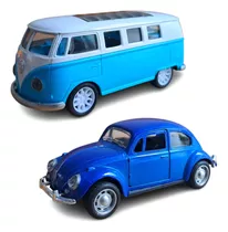 Miniatura Kombi E Fusca Clássico Miniatura Carrinho Coleção