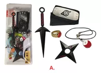 Set De Bandana Kunai Anillo Collar Naruto Accesorios Metal