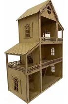 Casa Casinha Para Barbie/polly/lol  60cm Mdf Com Brinde