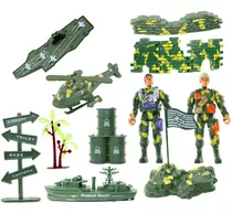 Kit Brinquedos Militares Acessórios 14 Pçs Exército Militar