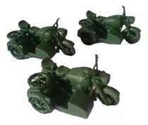 2 Miniaturas De Plástico De Moto Antiga Militar Para Diorama
