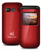 Celular Senior Tecnolab Shell Sos 4g 1.77 Pulgadas Rojo