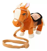 Caballo Eléctrico Con Paseos Y Caballo De Peluche, 30 Cm