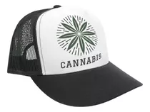 Gorra Trucker Blanca Negra Premium Cannabbis