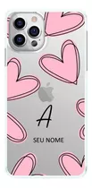 Capinha Corações Rosas Desenho Com Nome Capa De Celular